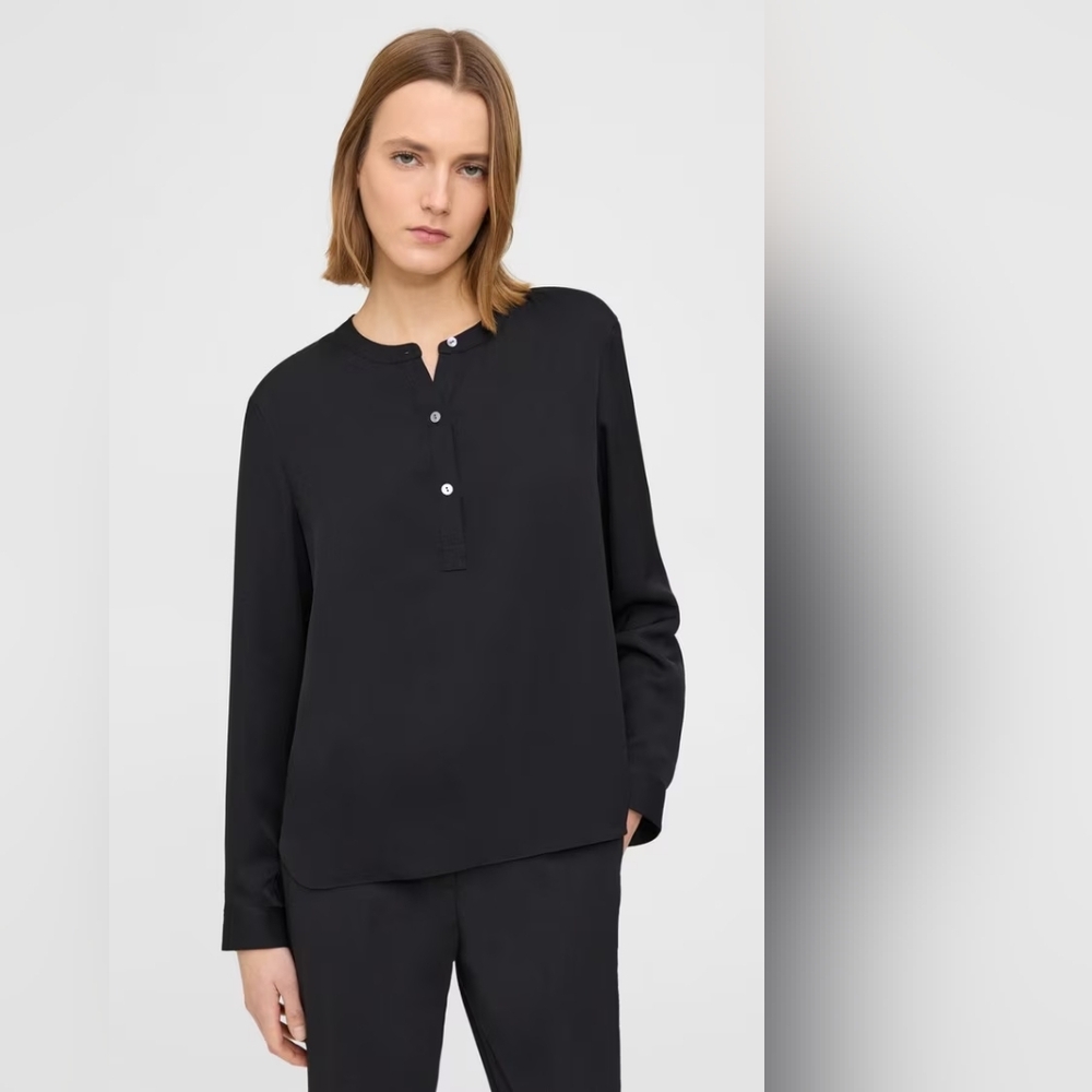 Theory Black Henley Shirt